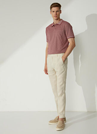 Altınyıldız Classics Beyaz - Bordo Erkek Polo T-Shirt 4A9000000004