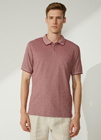 Altınyıldız Classics Beyaz - Bordo Erkek Polo T-Shirt 4A9000000004
