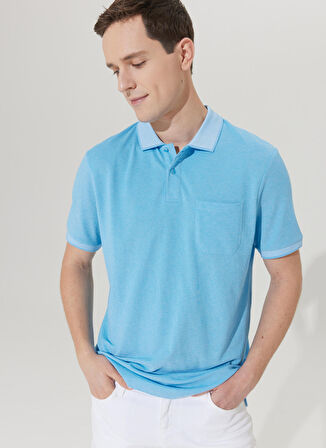 Altınyıldız Classics Mavi - Beyaz Erkek Polo T-Shirt 4A9000000004