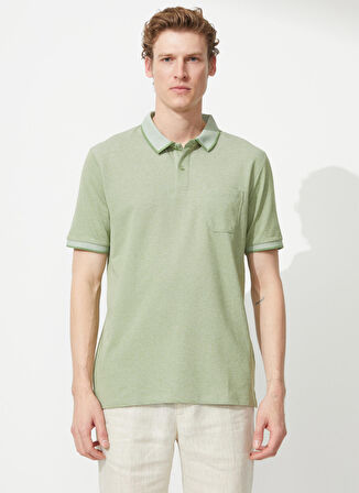 Altınyıldız Classics Yeşil - Beyaz Erkek Polo T-Shirt 4A9000000004