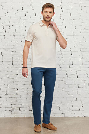 Erkek Bordo-beyaz Kolay Ütülenebilir Slim Fit Dar Kesim Polo Yaka Kısa Kollu Jakarlı Tişört