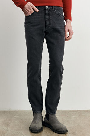 Erkek Antrasit Comfort Fit Rahat Kesim %100 Pamuk Denim Jean Kot Pantolon