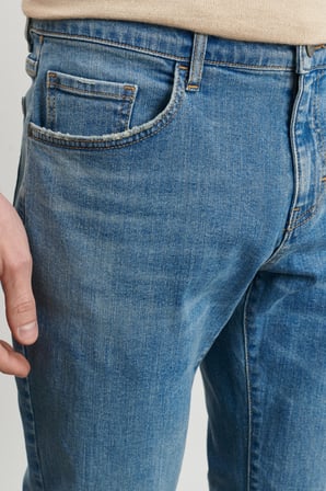 Erkek Mavi Ekstra Slim Fit Dar Kesim Pamuklu Rıss Jean Kot Denim Pantolon
