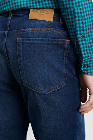 Comfort Fit Geniş Kesim %100 Pamuk Jean Denim Kot Pantolon