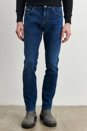 Erkek Mavi Slim Fit Dar Kesim Magic Denim Jean Kot Pantolon