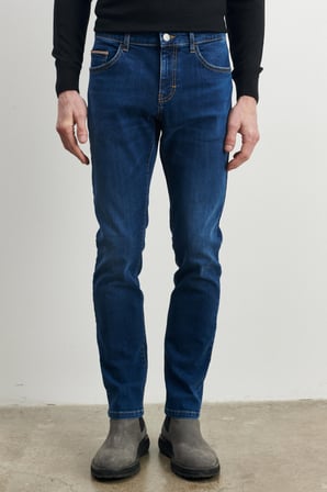 Erkek Mavi Slim Fit Dar Kesim Magic Denim Jean Kot Pantolon