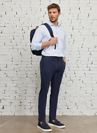 Altınyıldız Classics Normal Bel Dar Paça Slim Fit Lacivert Erkek Pantolon 4A0123200041