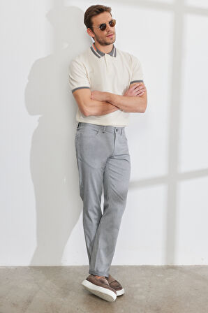 Slim Fit Dar Kesim 5 Cep Pamuklu Armürlü Esnek Pantolon