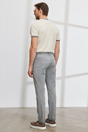 Slim Fit Dar Kesim 5 Cep Pamuklu Armürlü Esnek Pantolon