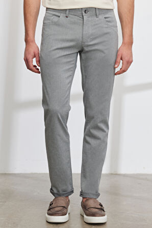 Slim Fit Dar Kesim 5 Cep Pamuklu Armürlü Esnek Pantolon