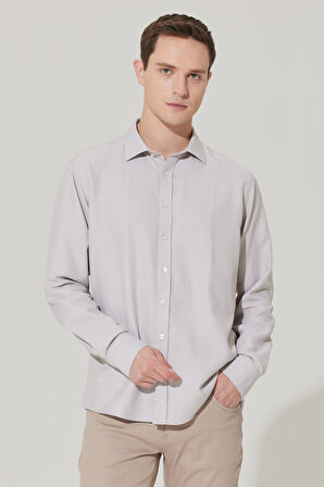 Slim Fit Dar Kesim Klasik Yaka Pamuklu Armürlü Gömlek