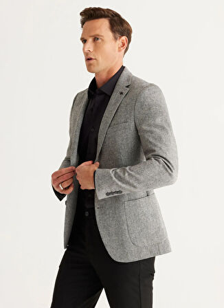 Altınyıldız Classics Slim Fit Gri Erkek Ceket 4A0424100030