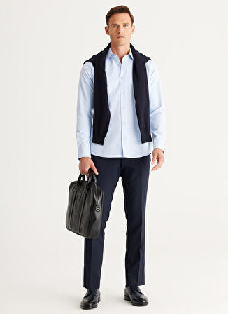 Altınyıldız Classics Slim Fit Klasik Yaka Açık Mavi Erkek Gömlek 4A2024100012