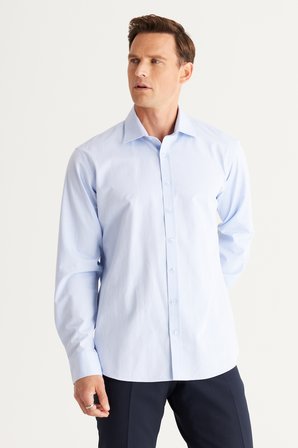 Comfort Fit Rahat Kesim Klasik Yaka %100 Pamuk Gömlek