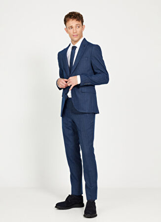 Normal Bel Extra Slim Lacivert Erkek Takım Elbise 4A3024100018