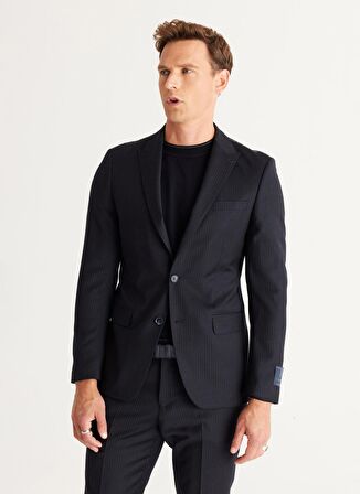 Normal Bel Slim Fit Koyu Lacivert Erkek Takım Elbise 4C3024100006