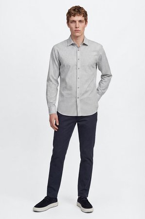 %100 Pamuk Desenli Non-Iron Ütü Gerektirmeyen Comfort Fit Gömlek