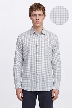 %100 Pamuk Desenli Non-Iron Ütü Gerektirmeyen Comfort Fit Gömlek
