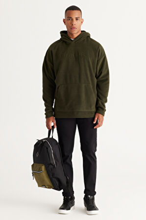 Oversize Bol Kesim Kapüşonlu Kanguru Cepli Sweatshirt Polar