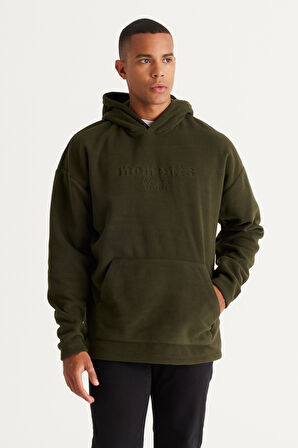 Oversize Bol Kesim Kapüşonlu Kanguru Cepli Sweatshirt Polar