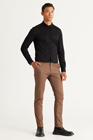 Slim Fit Dar Kesim Pamuklu Esnek Rahat Armürlü Pantolon