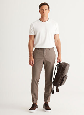 Altınyıldız Classics Normal Bel Dar Paça Slim Fit Vizon Erkek Pantolon 4A0124100028