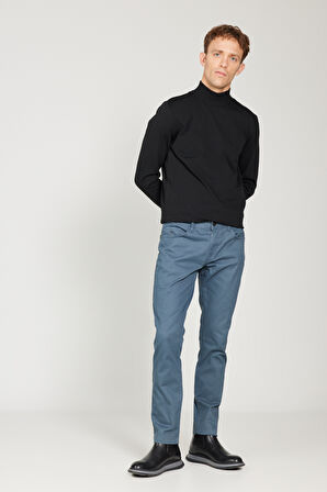 Slim Fit Dar Kesim 5 Cepli Desenli Pamuklu Pantolon
