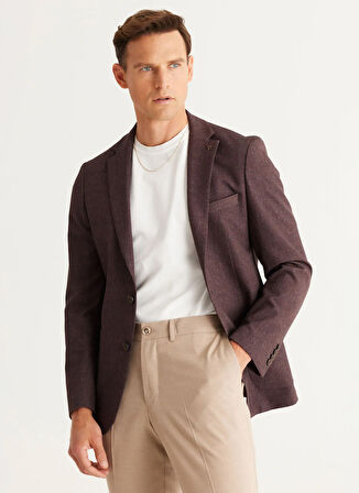 Altınyıldız Classics Slim Fit Siyah - Kahve Erkek Ceket 4A0424100002