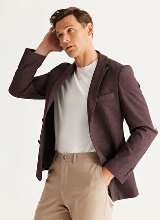 Altınyıldız Classics Slim Fit Siyah - Kahve Erkek Ceket 4A0424100002