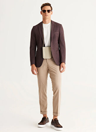 Altınyıldız Classics Slim Fit Siyah - Kahve Erkek Ceket 4A0424100002