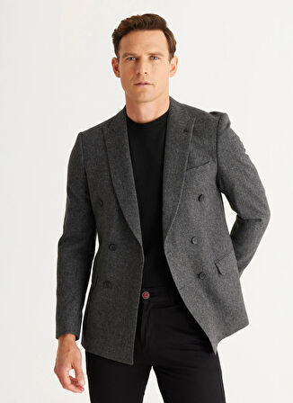 Altınyıldız Classics Slim Fit Siyah Erkek Ceket 4A0424100035
