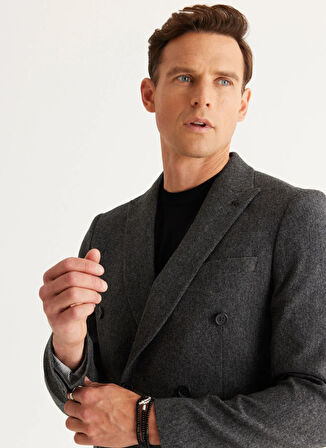 Altınyıldız Classics Slim Fit Siyah Erkek Ceket 4A0424100035