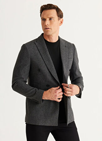 Altınyıldız Classics Slim Fit Siyah Erkek Ceket 4A0424100035