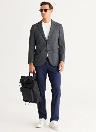 Altınyıldız Classics Regular Fit Lacivert - Beyaz Erkek Ceket 4A0424100047