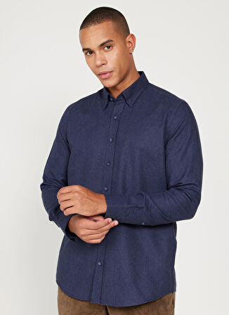 Altınyıldız Classics Slim Fit Düğmeli Yaka Lacivert Erkek Gömlek 4A2024100192