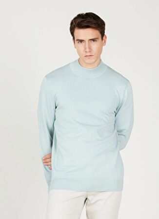 Altınyıldız Classics Yarım Balıkçı Yaka Standart Su Yeşili Erkek Kazak 4A4924100005