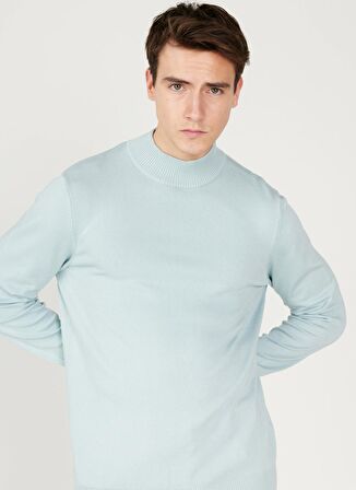 Altınyıldız Classics Yarım Balıkçı Yaka Standart Su Yeşili Erkek Kazak 4A4924100005