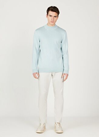 Altınyıldız Classics Yarım Balıkçı Yaka Standart Su Yeşili Erkek Kazak 4A4924100005