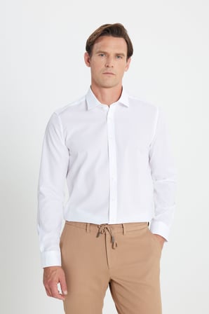 Su Geçirmeyen Leke Tutmaz %100 Pamuk Slim Fit Dar Kesim Klasik Yaka Nano Gömlek