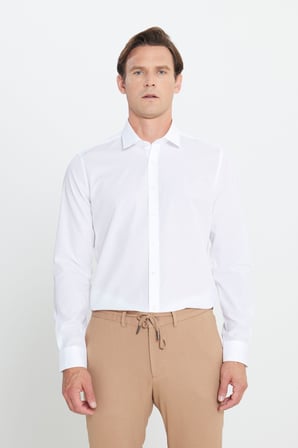 Su Geçirmeyen Leke Tutmaz %100 Pamuk Slim Fit Dar Kesim Klasik Yaka Nano Gömlek