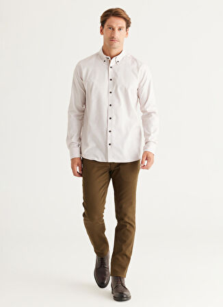 Altınyıldız Classics Normal Bel Dar Paça Slim Fit Haki Erkek Pantolon 4A0124100064