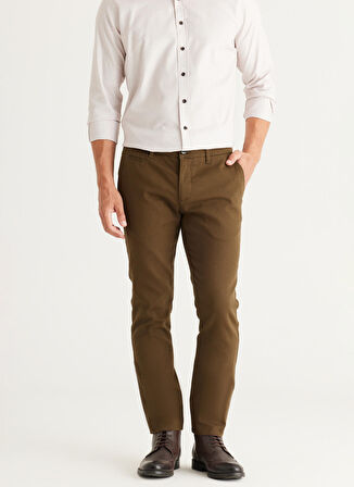 Altınyıldız Classics Normal Bel Dar Paça Slim Fit Haki Erkek Pantolon 4A0124100064