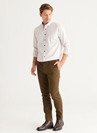 Altınyıldız Classics Normal Bel Dar Paça Slim Fit Haki Erkek Pantolon 4A0124100064