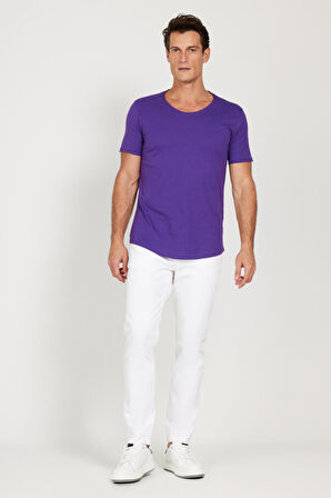 Standart Fit Normal Kesim Bisiklet Yaka %100 Pamuk Kısa Kollu Tişört