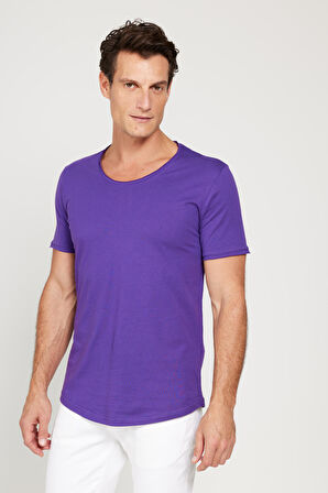 Standart Fit Normal Kesim Bisiklet Yaka %100 Pamuk Kısa Kollu Tişört