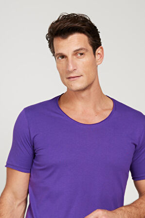 Standart Fit Normal Kesim Bisiklet Yaka %100 Pamuk Kısa Kollu Tişört