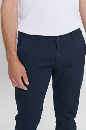 Slim Fit Dar Kesim Pamuklu Esnek Chino Pantolon