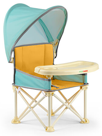 Minimono Tenteli Portatif  Mama Sandalyesi Sarı-Yeşil