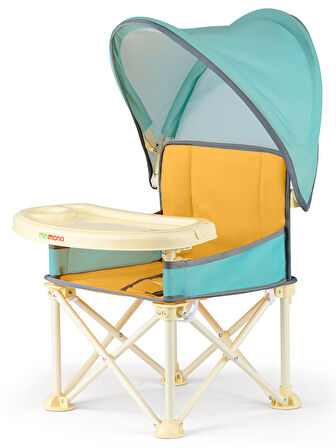 Minimono Tenteli Portatif  Mama Sandalyesi Sarı-Yeşil