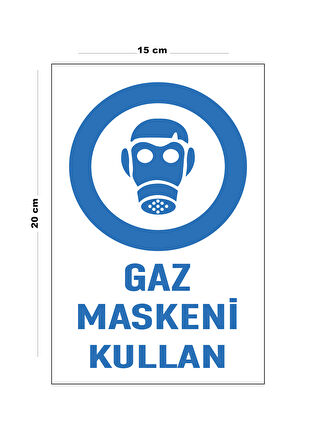 Lucena Metal Gaz Maskeni Kullan 15 Cm x 20 Cm Uyarı Levhası Yönlendirme Tabelası